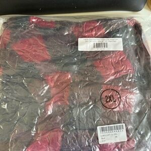 Full Zip Front Red Plaid Sherpa coat Jacket C06